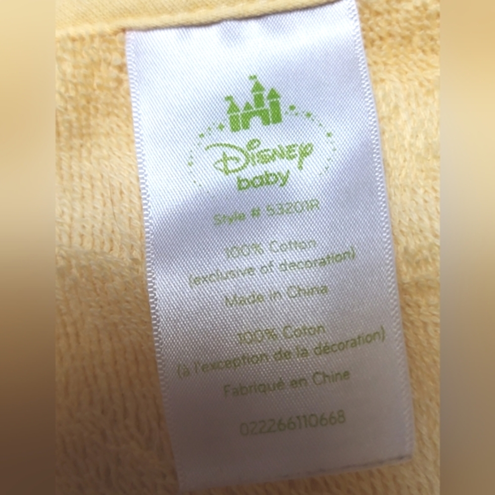 Disney Baby Soft Yellow Winnie the Pooh Hooded Bath Wrap - Picture 3 of 3